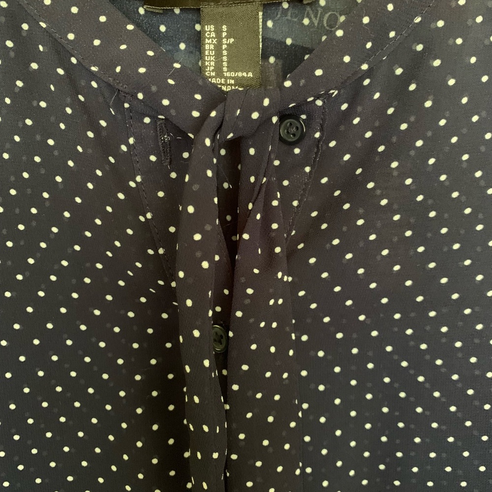 Sheer polka dotted blouse